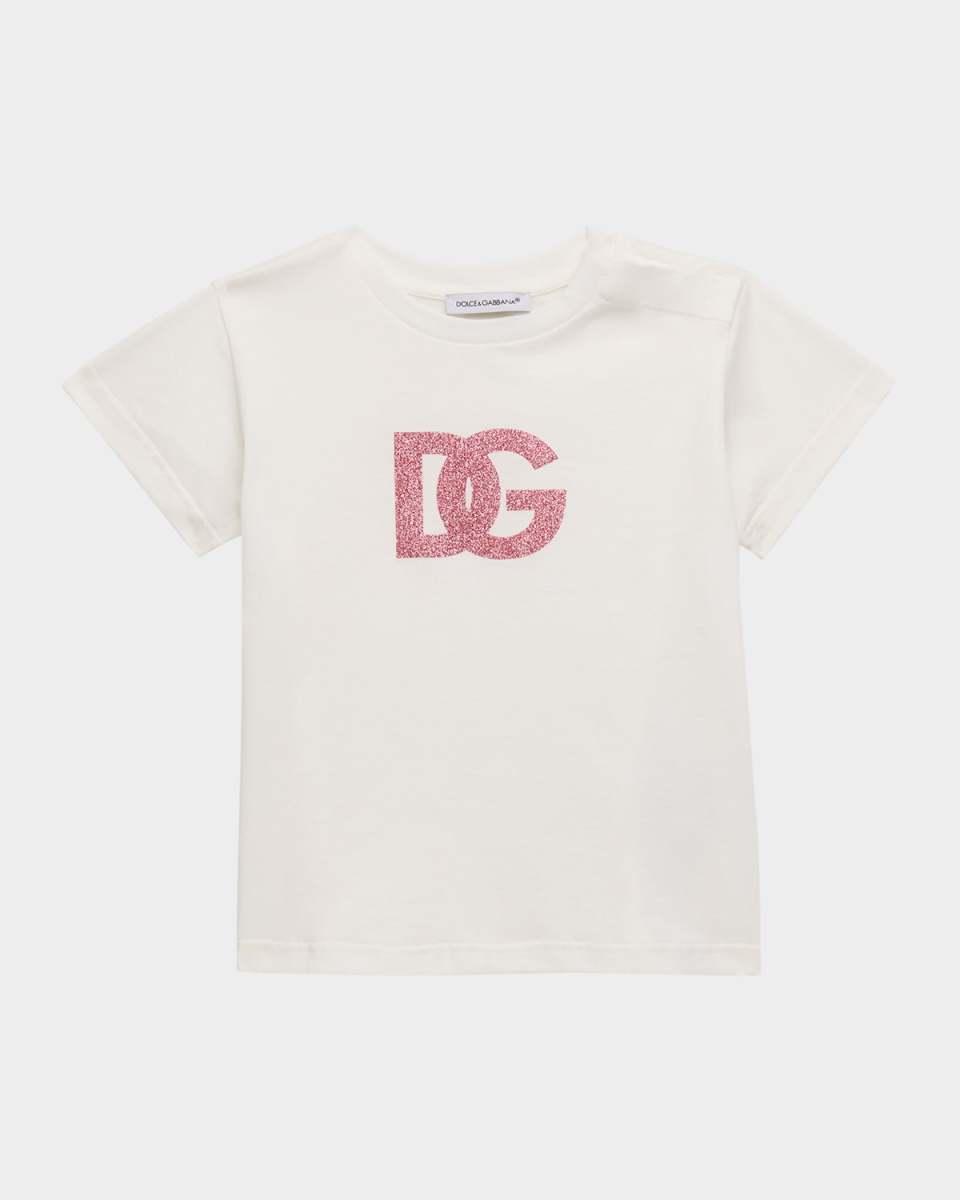 Girl's Glitter Interlocked Logo-Print T-Shirt, Size 1